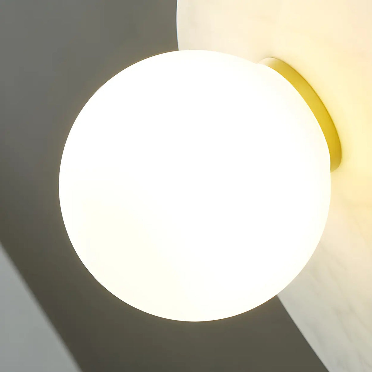 Nordic Elegant Oval White Marble Mini Bedroom Wall Sconce Image - 14