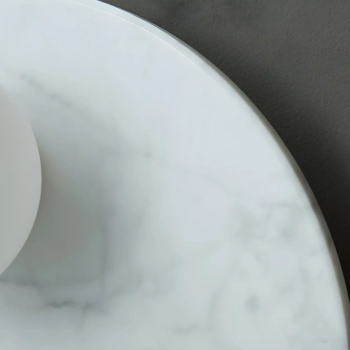 Nordic Elegant Oval White Marble Mini Bedroom Wall Sconce Image - 15