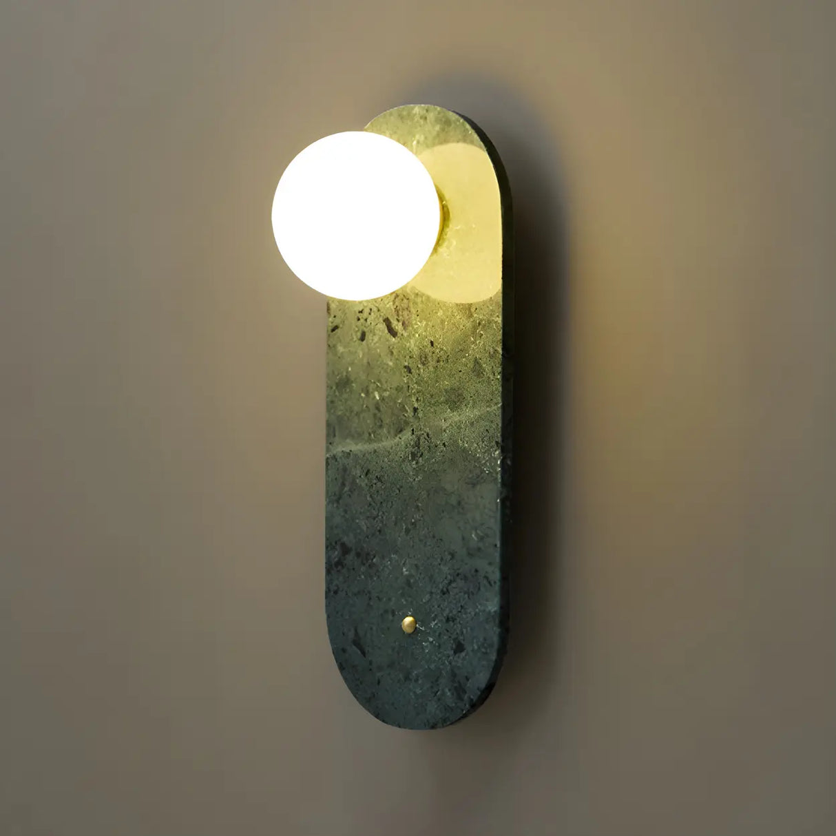 Nordic Elegant Oval White Marble Mini Bedroom Wall Sconce Image - 7