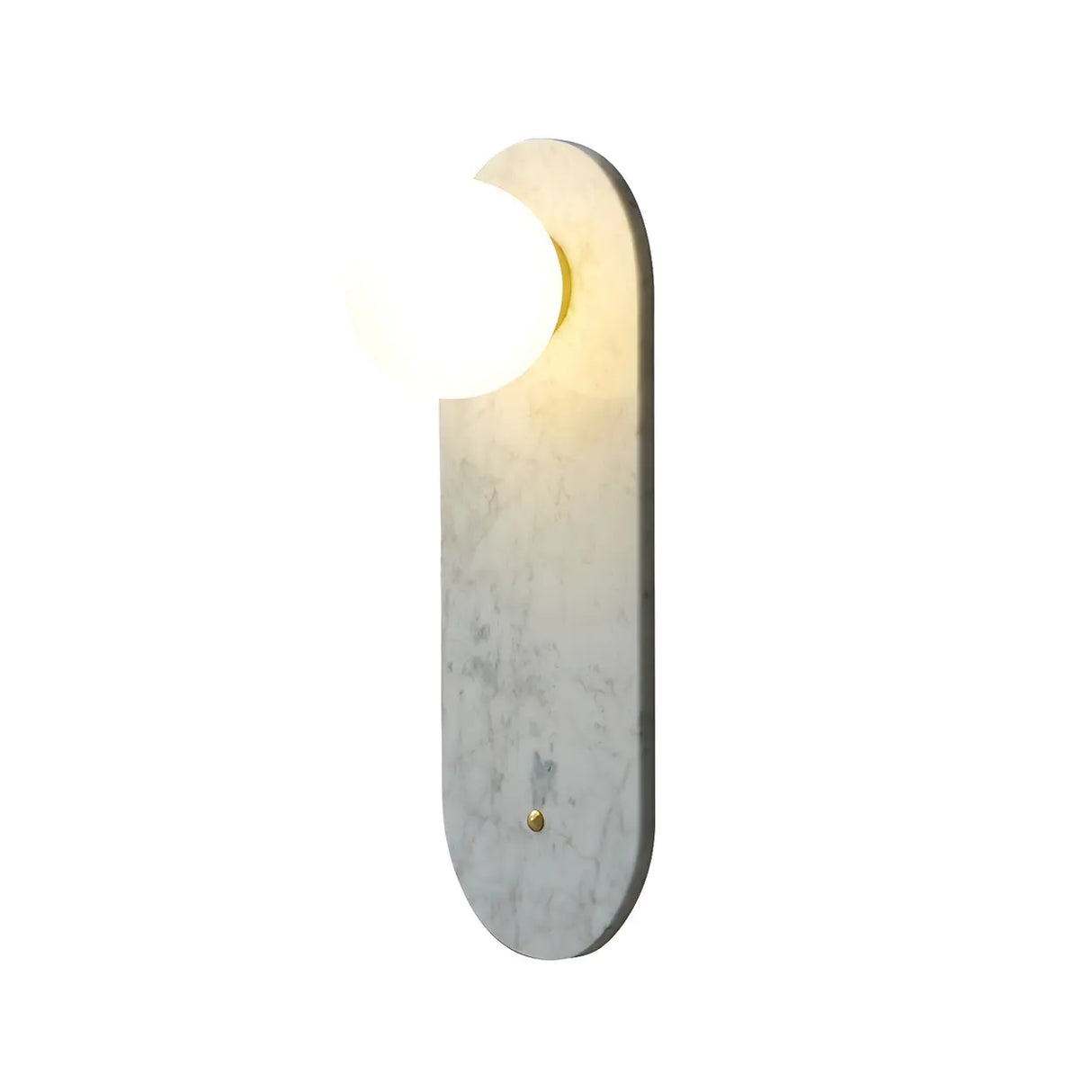 Nordic Elegant Oval White Marble Mini Bedroom Wall Sconce Image - 9