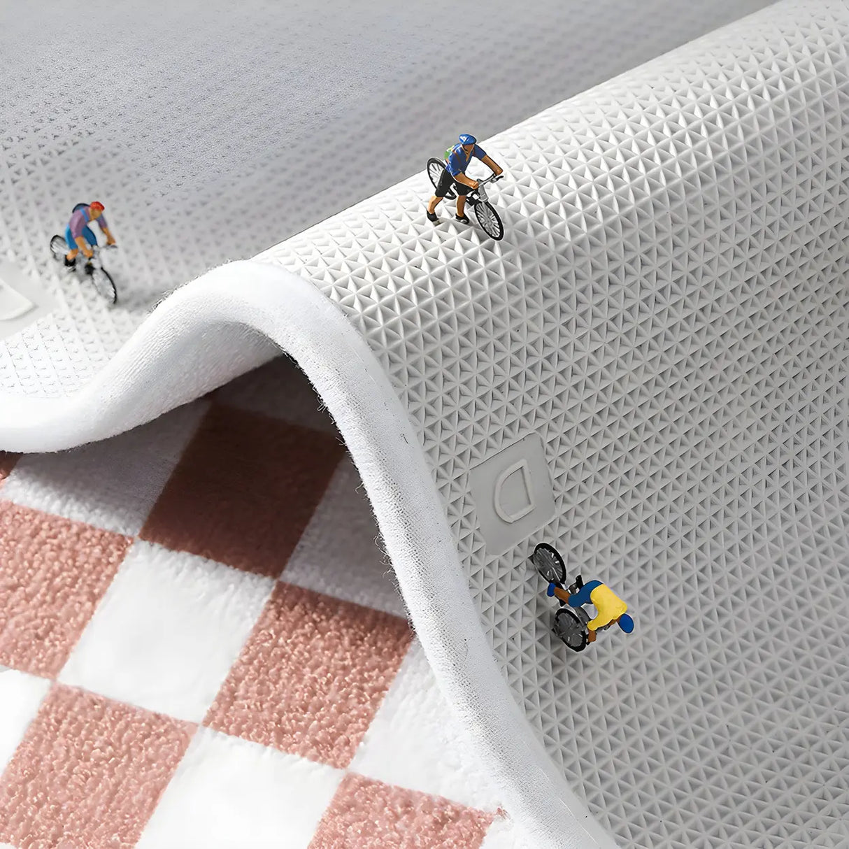 Nordic Geometric Cashmere Beige Non-slip Area Rug Image - 14