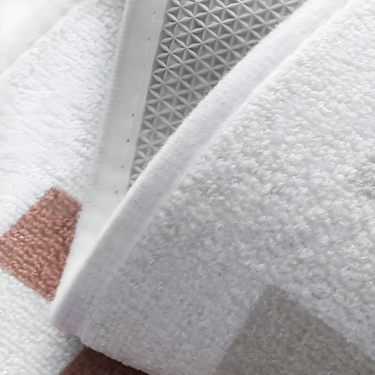 Nordic Geometric Cashmere Beige Non-slip Area Rug Image - 16