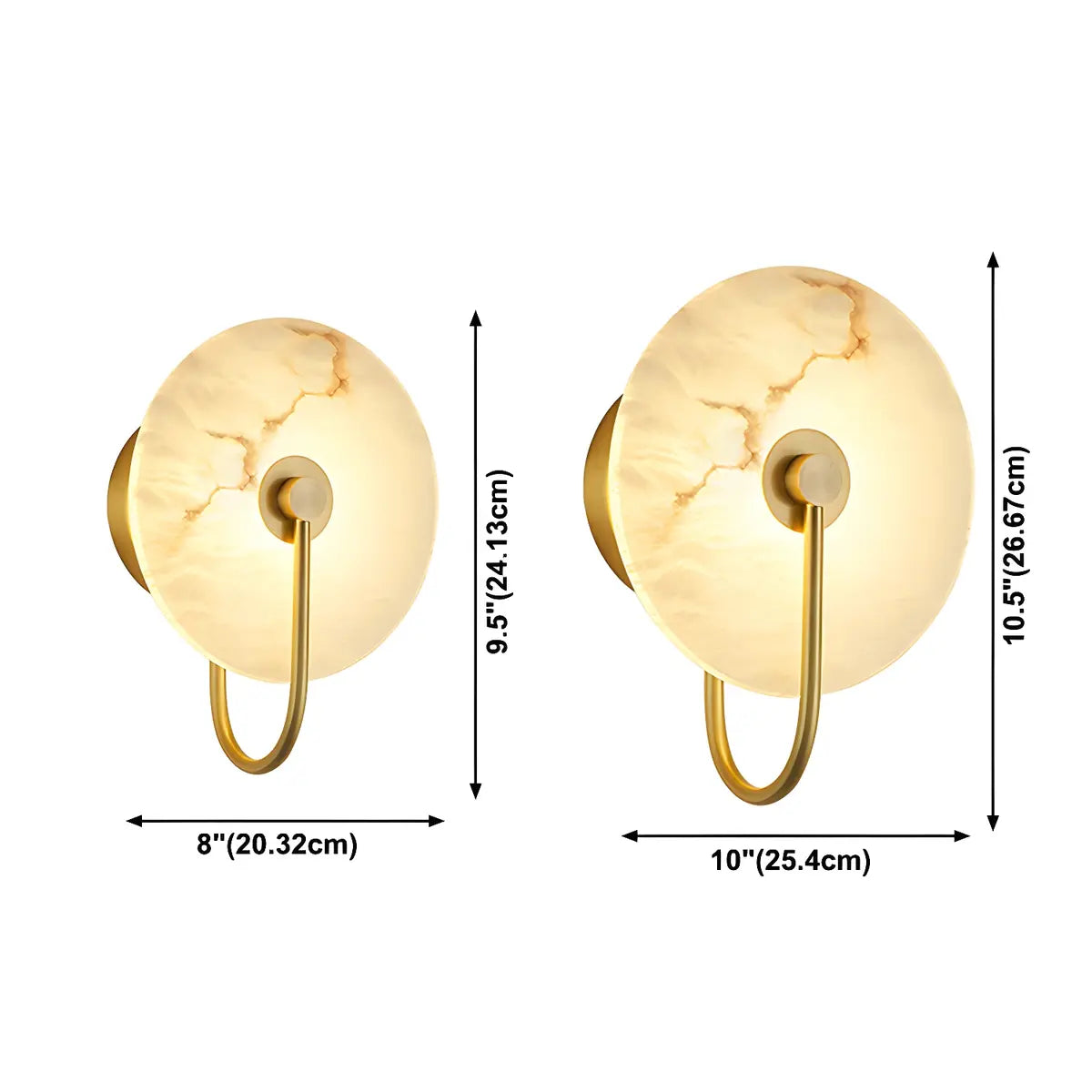 Nordic Gold Round Alabaster Living Room LED Wall Sconce