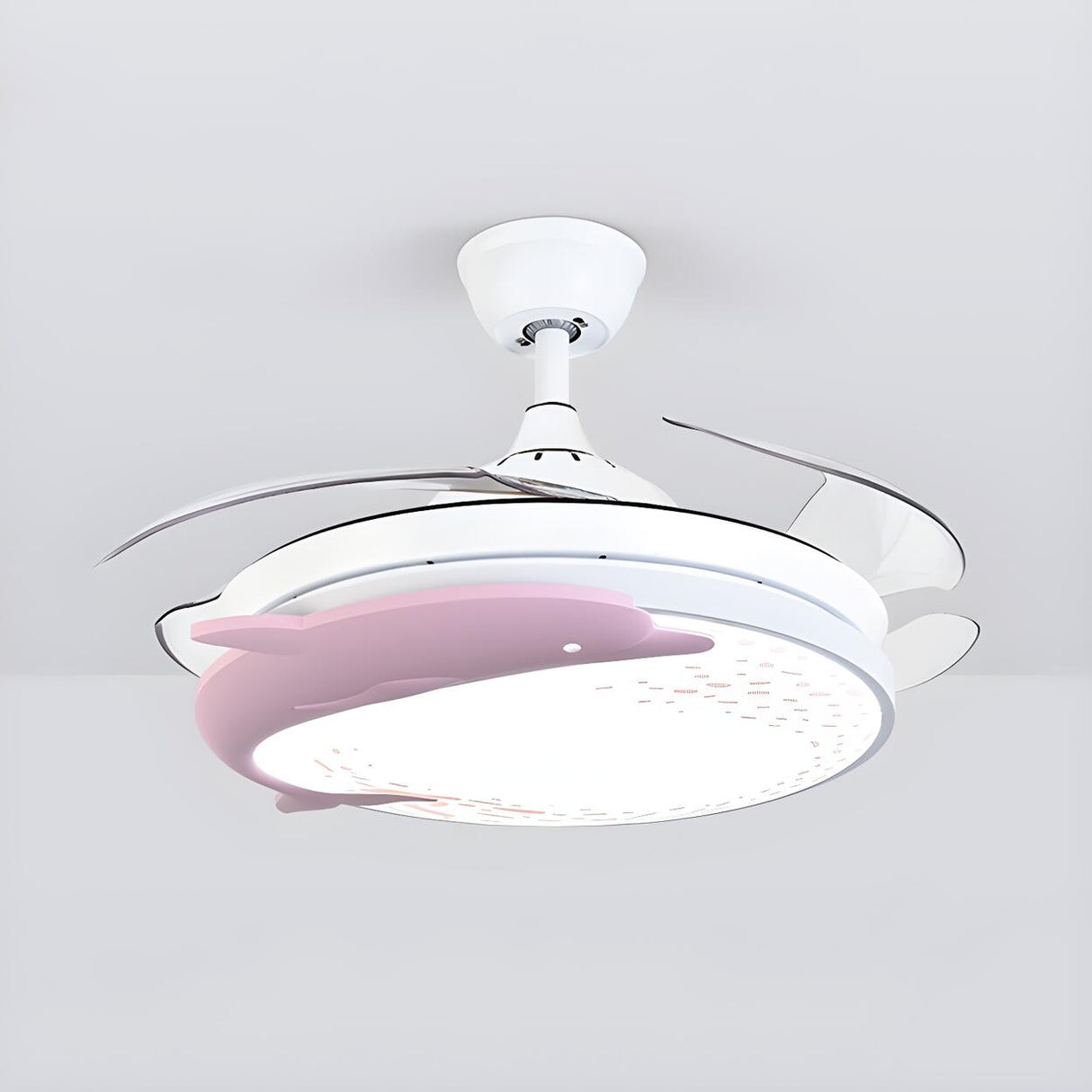 Nordic Kids Room Dolphin LED Ceiling Fan with Light Image - 10