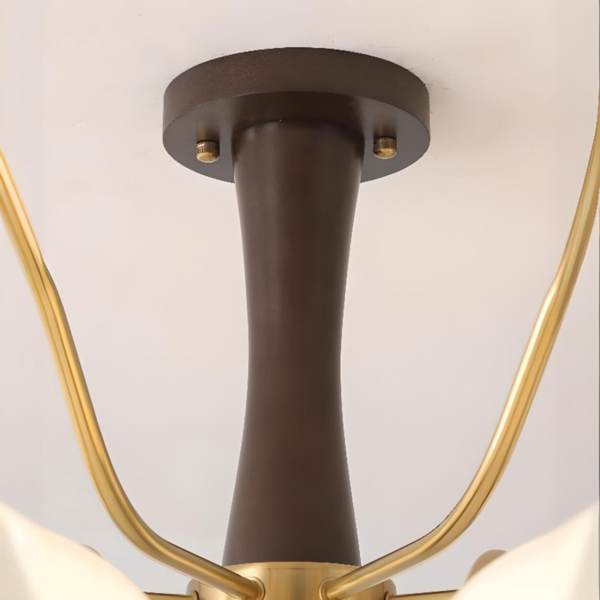 Nordic Large Glass Drum Semi-Flush Mount Light 8-Light Image - 7