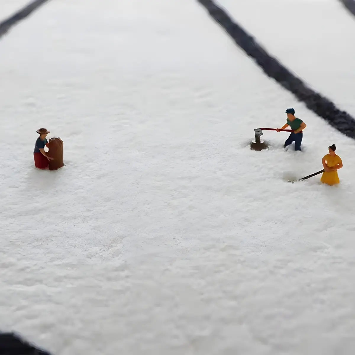 Nordic Line Rectangle Wool White Non-Slip Area Rug Image - 10