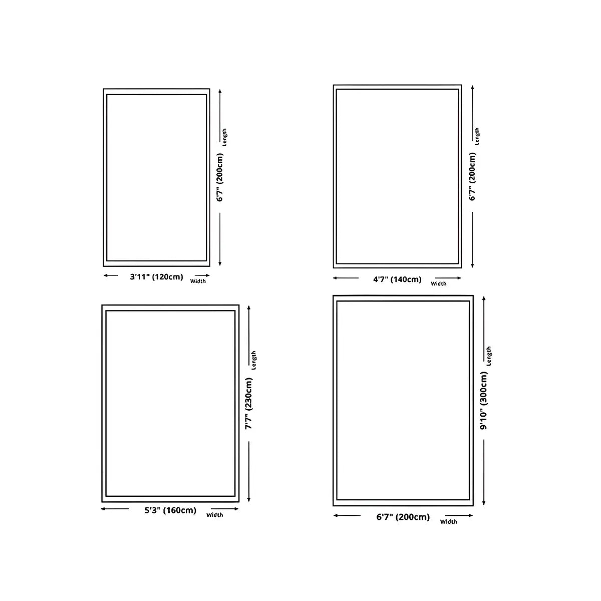 Nordic Line Rectangle Wool White Non-Slip Area Rug Image - 16