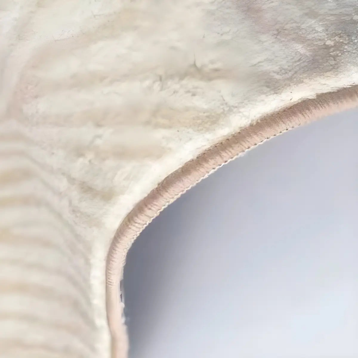 Nordic Line Rectangle Wool White Non-Slip Area Rug Image - 6