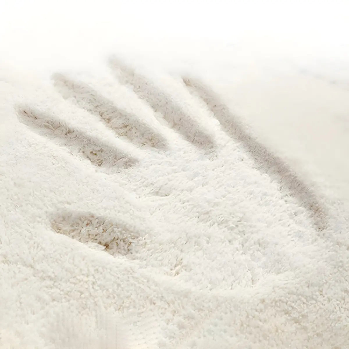 Nordic Line Rectangle Wool White Non-Slip Area Rug Image - 8