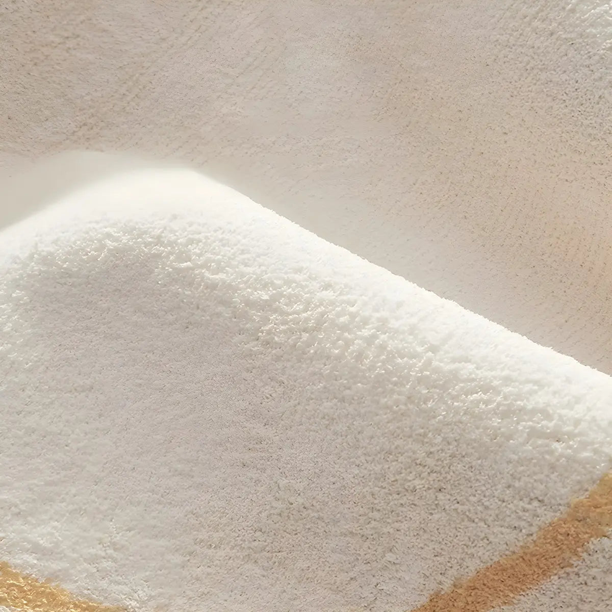 Nordic Line Rectangle Wool White Non-Slip Area Rug Image - 9