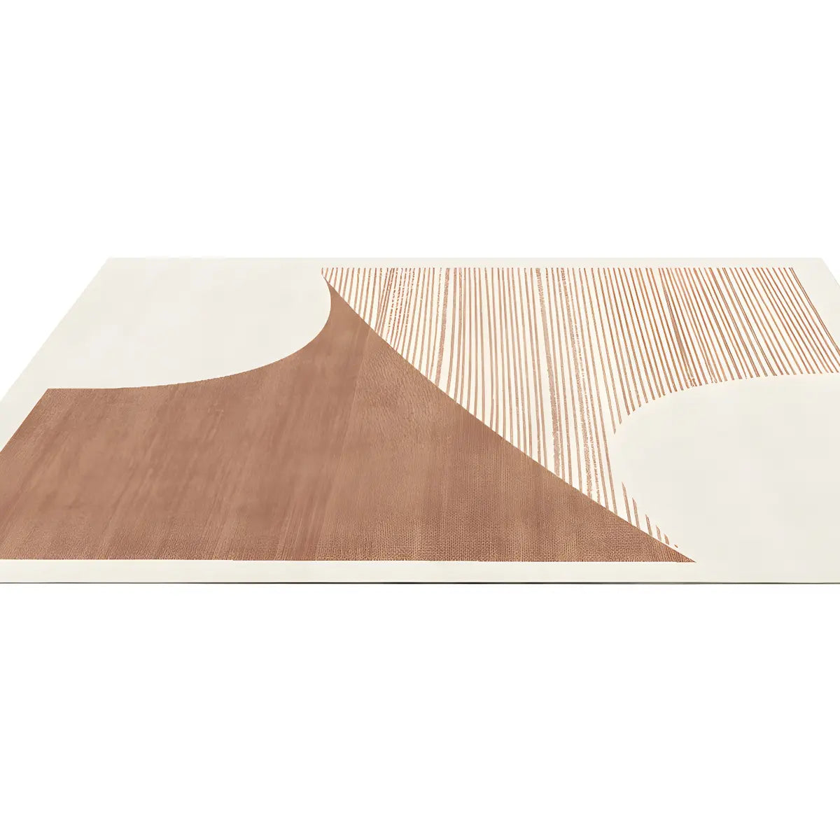 Nordic Modern Abstract Polyester Beige Area Rug Image - 5