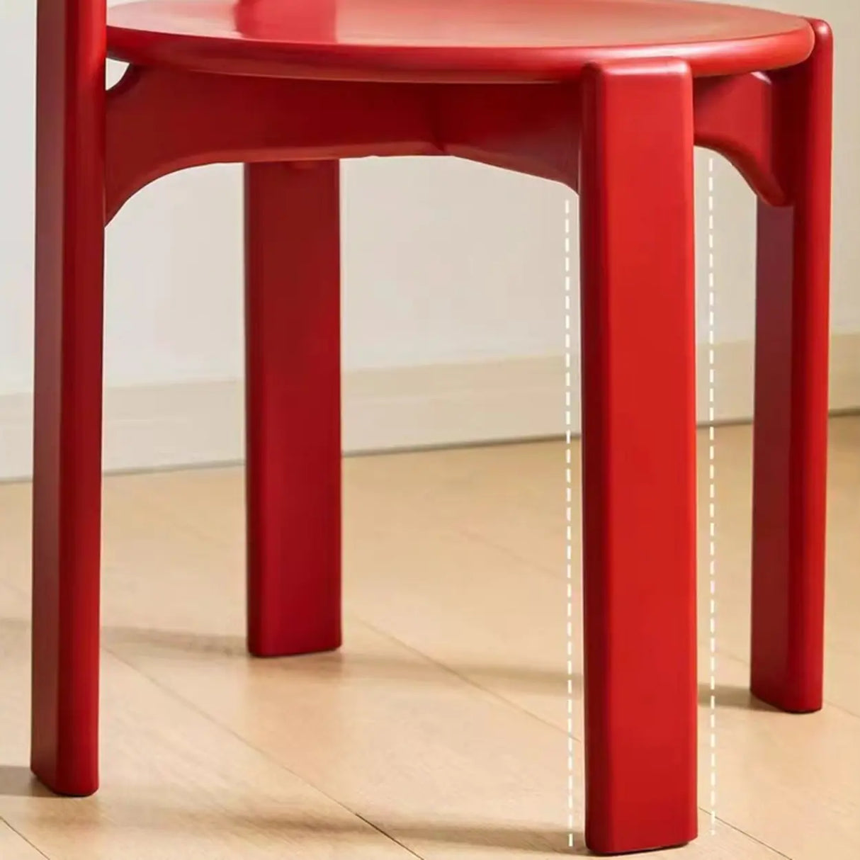 Nordic Open Arched Back Wooden Stackable Dining Chair Image - 13