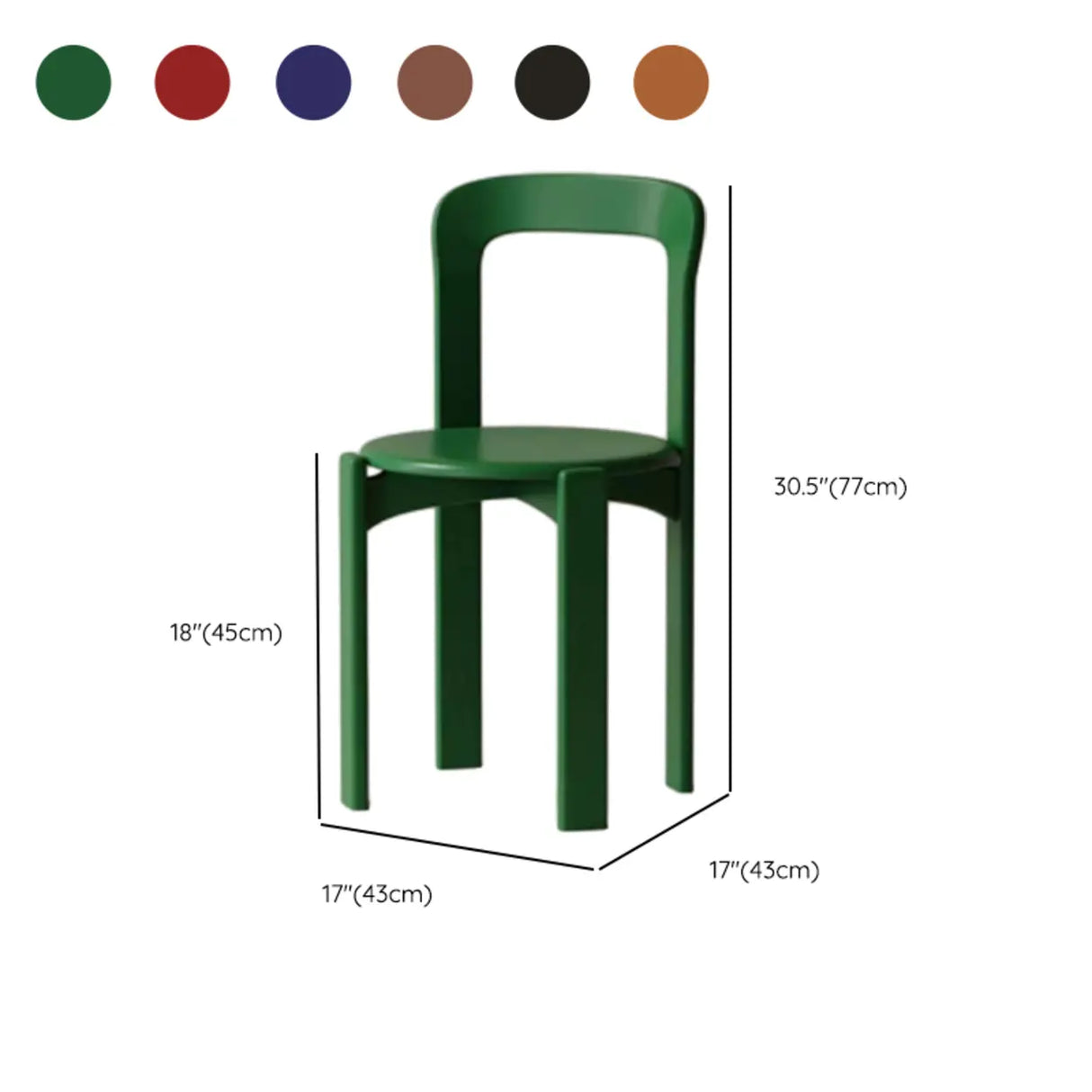 Nordic Open Arched Back Wooden Stackable Dining Chair