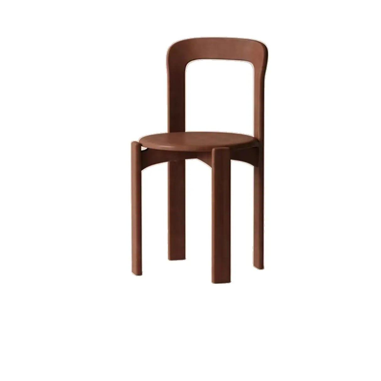 Nordic Open Arched Back Wooden Stackable Dining Chair Image - 8