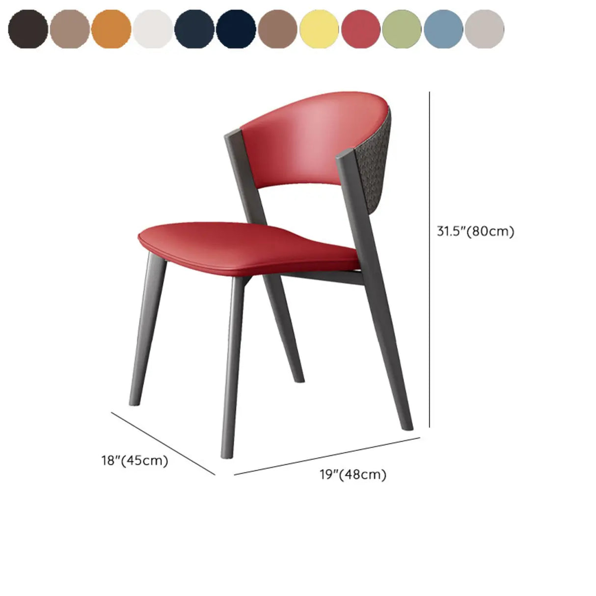 Nordic Open Curved Back Faux Leather Dining Chairs