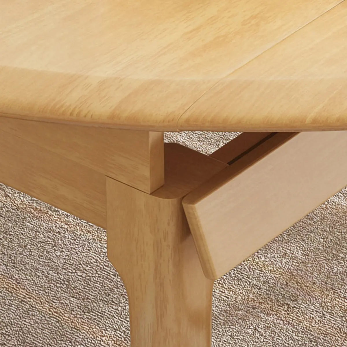 Nordic Oval Wood Dining Table Natural Finish Drop Leaf Image - 12