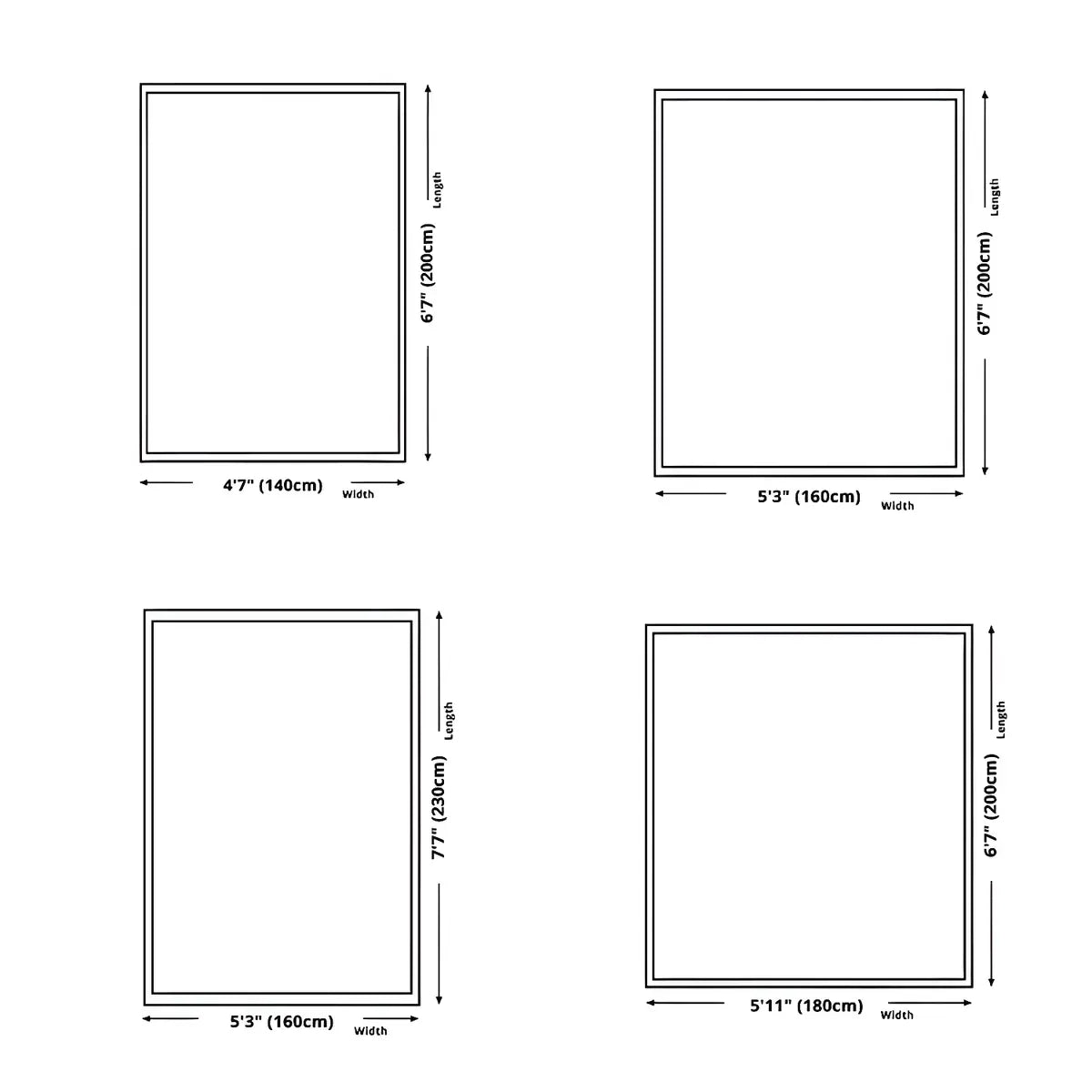 Nordic Rectangle Polyester Striped Non-Slip Area Rug