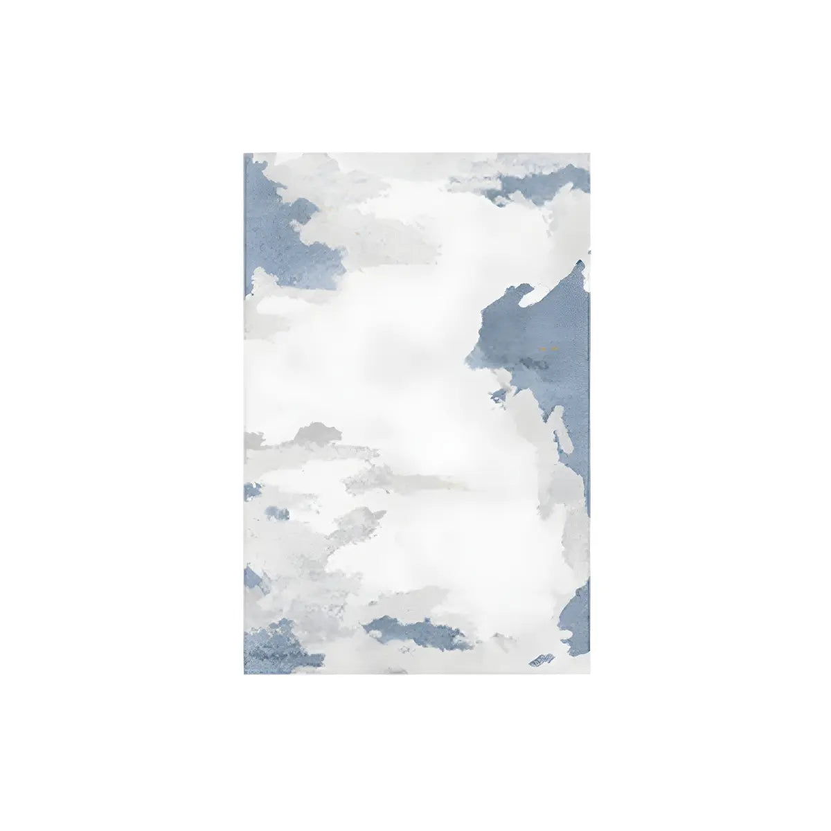 Nordic Rectangle Watercolor Soft Fabric Blue Area Rug Image - 10