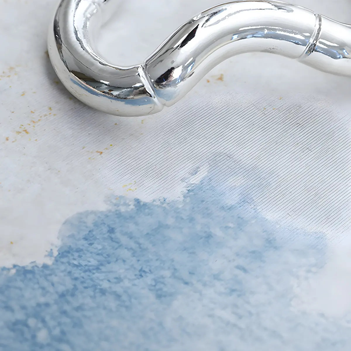 Nordic Rectangle Watercolor Soft Fabric Blue Area Rug Image - 12