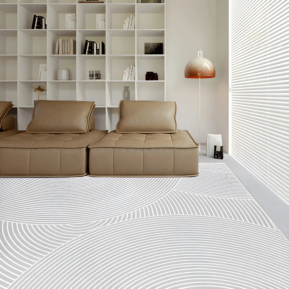 Nordic Rectangle Watercolor Soft Fabric Blue Area Rug Image - 6