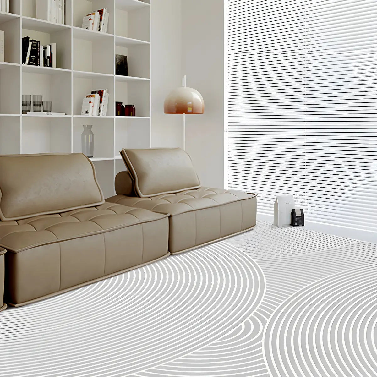 Nordic Rectangle Watercolor Soft Fabric Blue Area Rug Image - 7