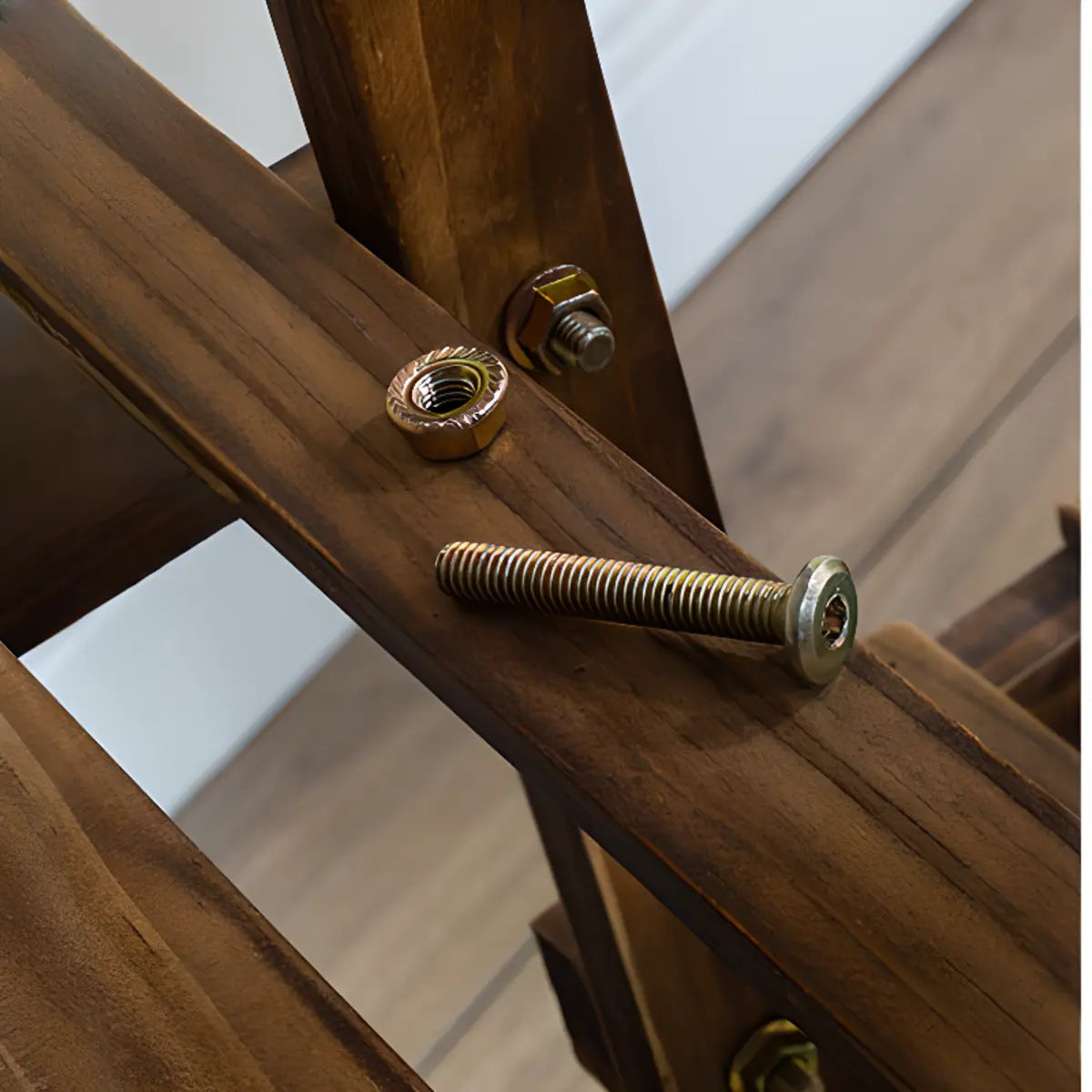 Nordic Rectangle Wood Rolling Floor Plant Stand Brown Image - 8