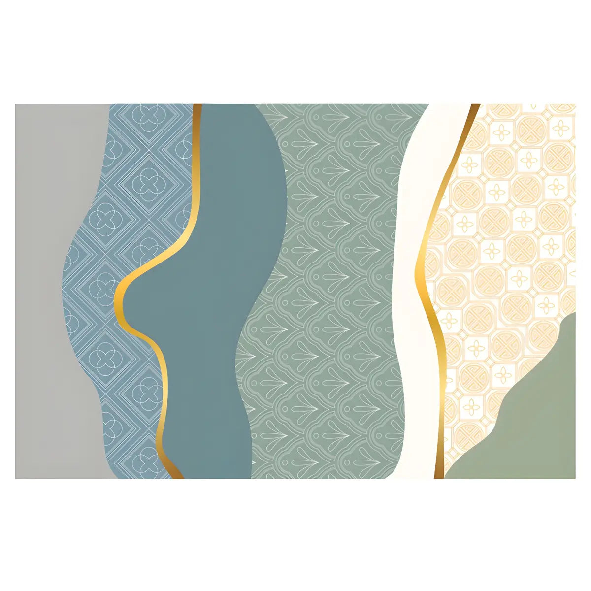 Nordic Rectangular Leather Colorblock Area Rug Image - 5