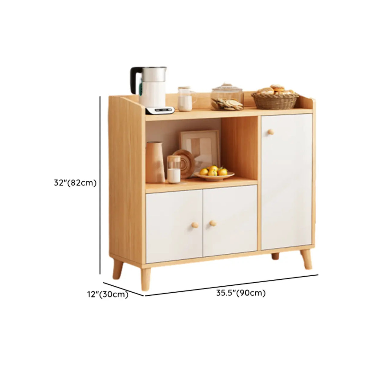 Nordic Rectangular Wood Kitchen Oak China Cabinets Image - 24