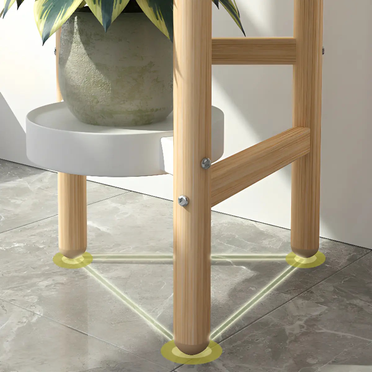 Nordic Round Multi-Level Metal Floor Plant Stand White Image - 12