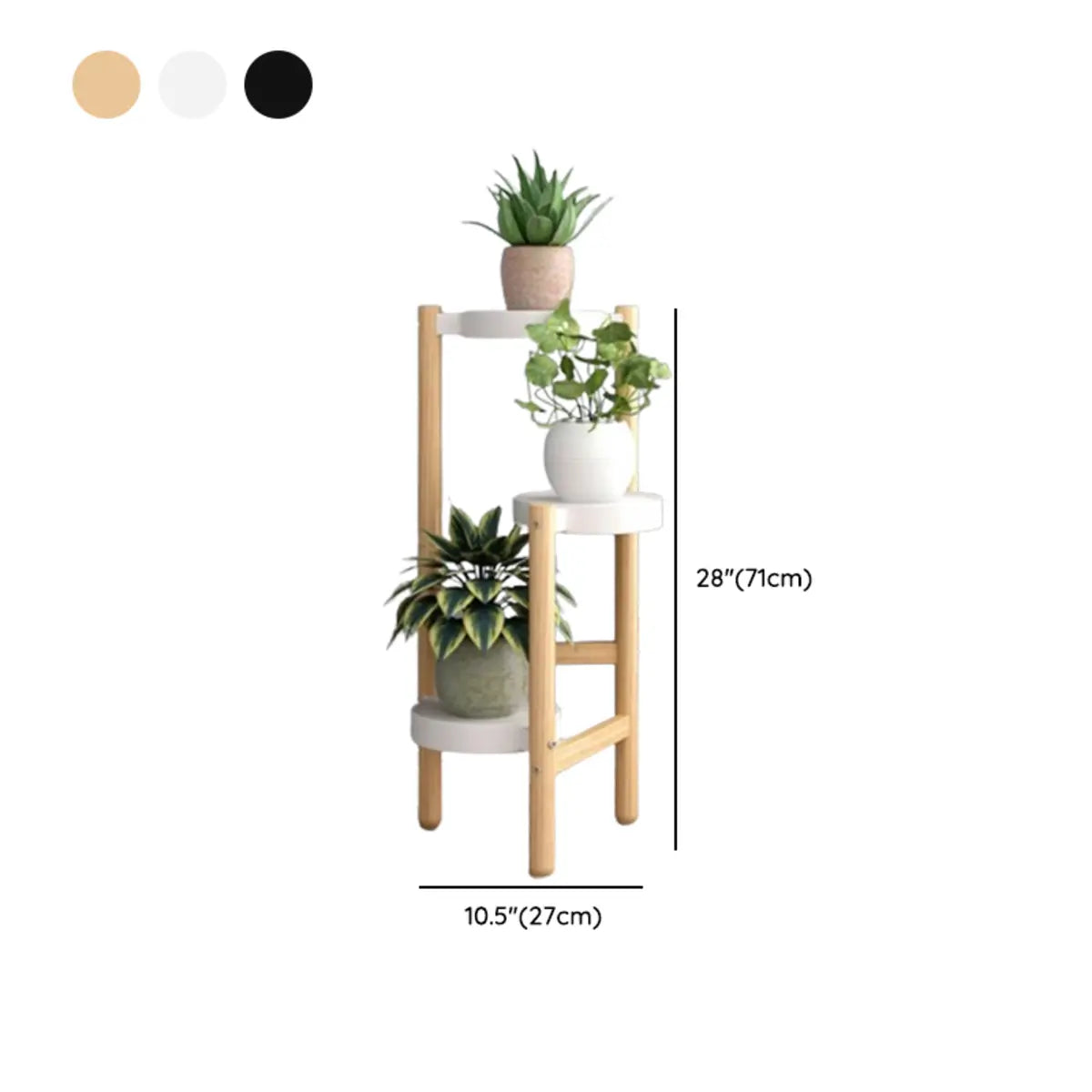 Nordic Round Multi-Level Metal Floor Plant Stand White