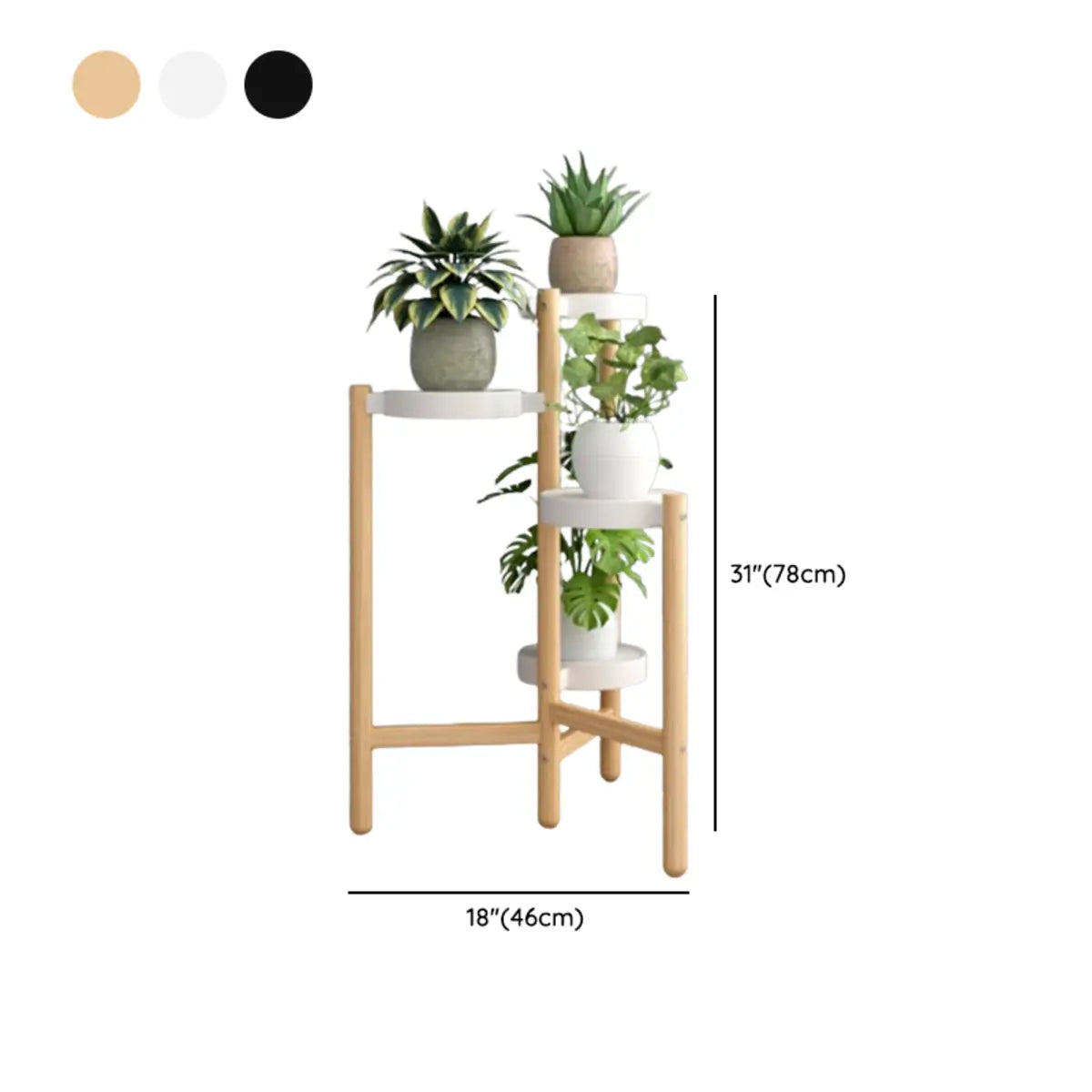 Nordic Round Multi-Level Metal Floor Plant Stand White Image - 14