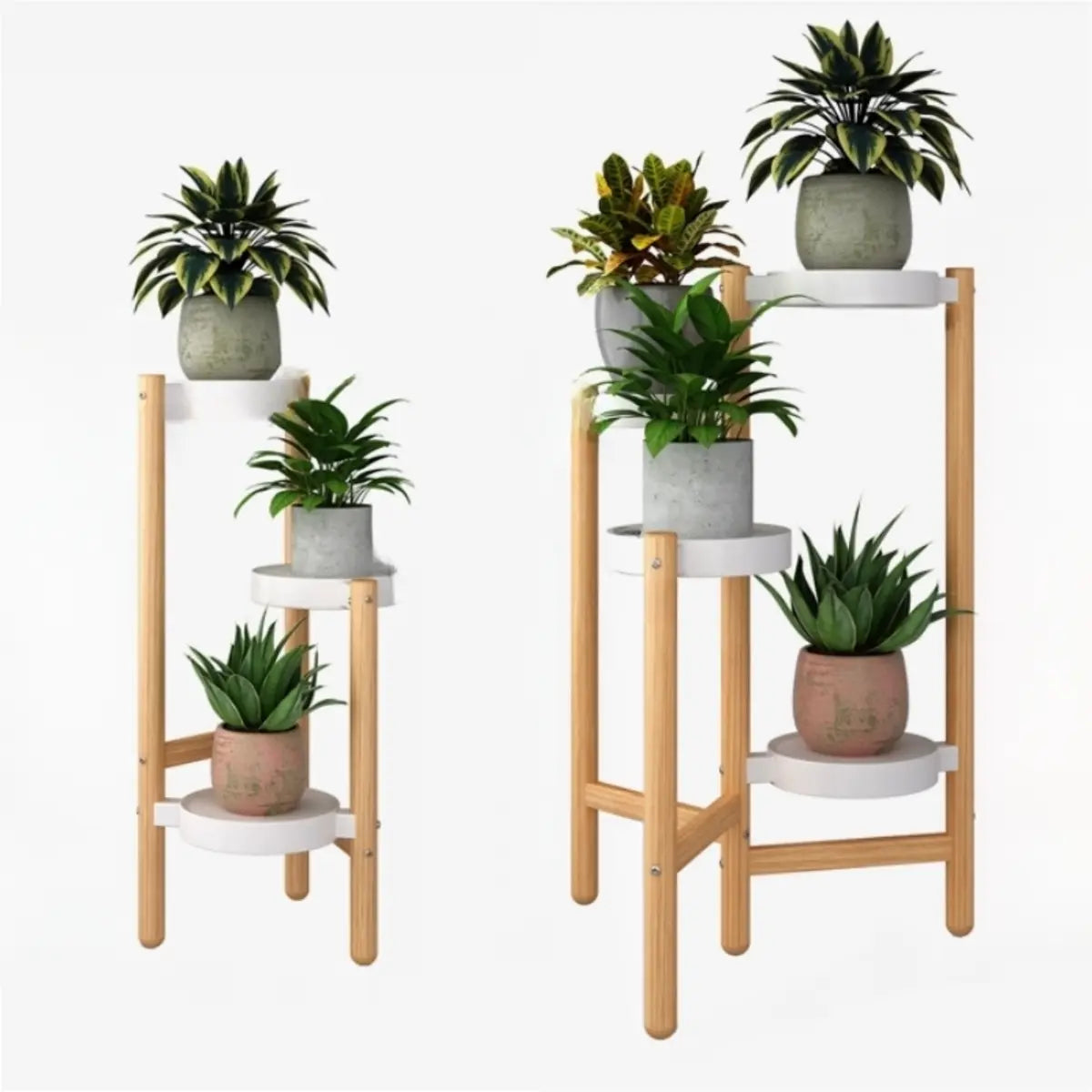 Nordic Round Multi-Level Metal Floor Plant Stand White Image - 9