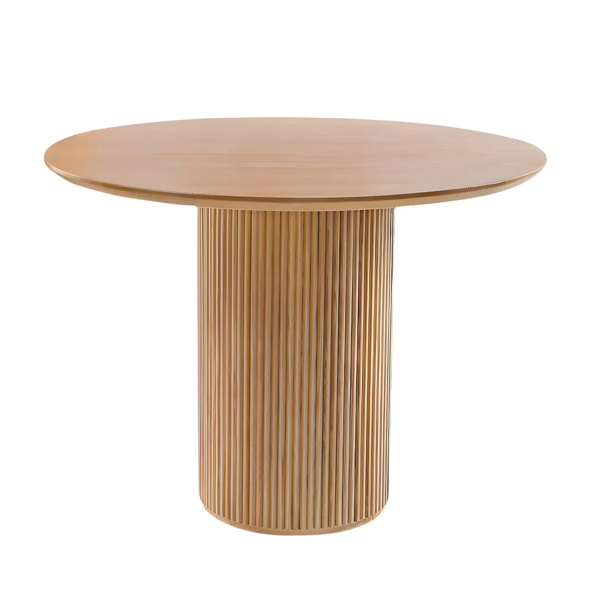 Nordic Round Pine Natural Pedestal Dining Table Image - 6