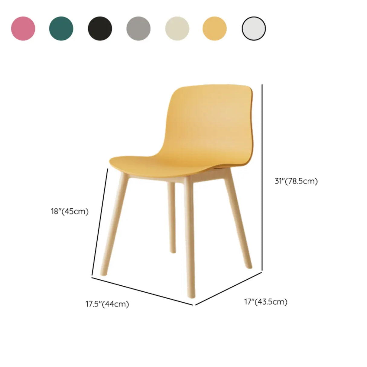 Nordic Simple Acrylic Armless Wooden Leg Dining Chair