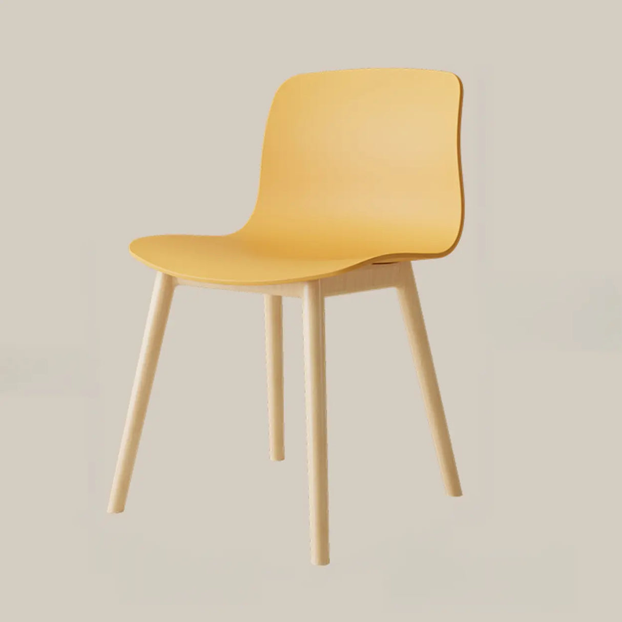 Nordic Simple Acrylic Armless Wooden Leg Dining Chair Image - 3