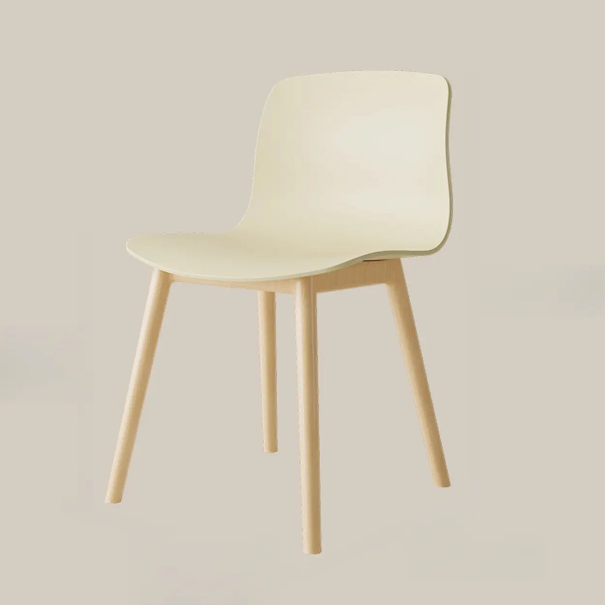 Nordic Simple Acrylic Armless Wooden Leg Dining Chair Image - 5
