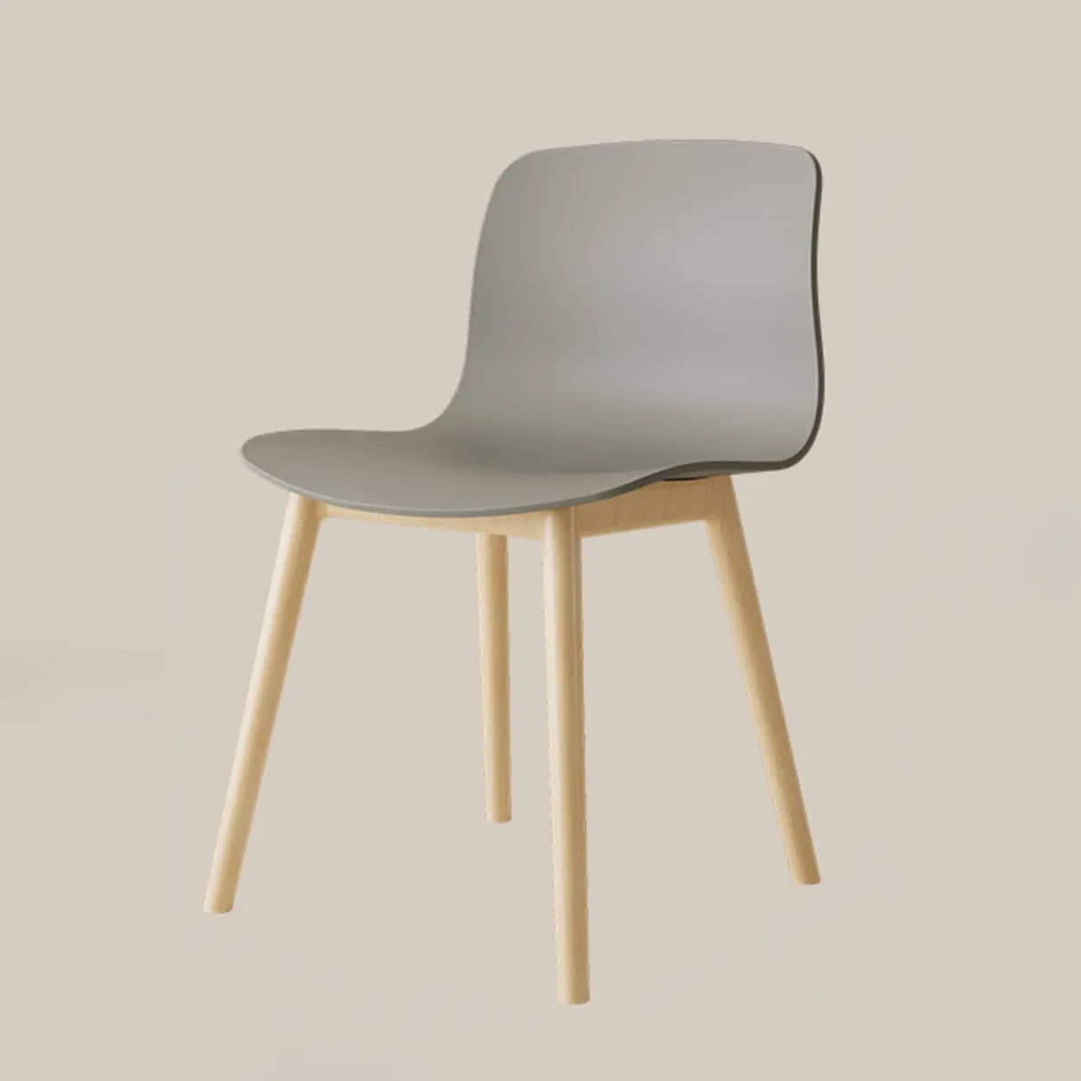 Nordic Simple Acrylic Armless Wooden Leg Dining Chair Image - 7