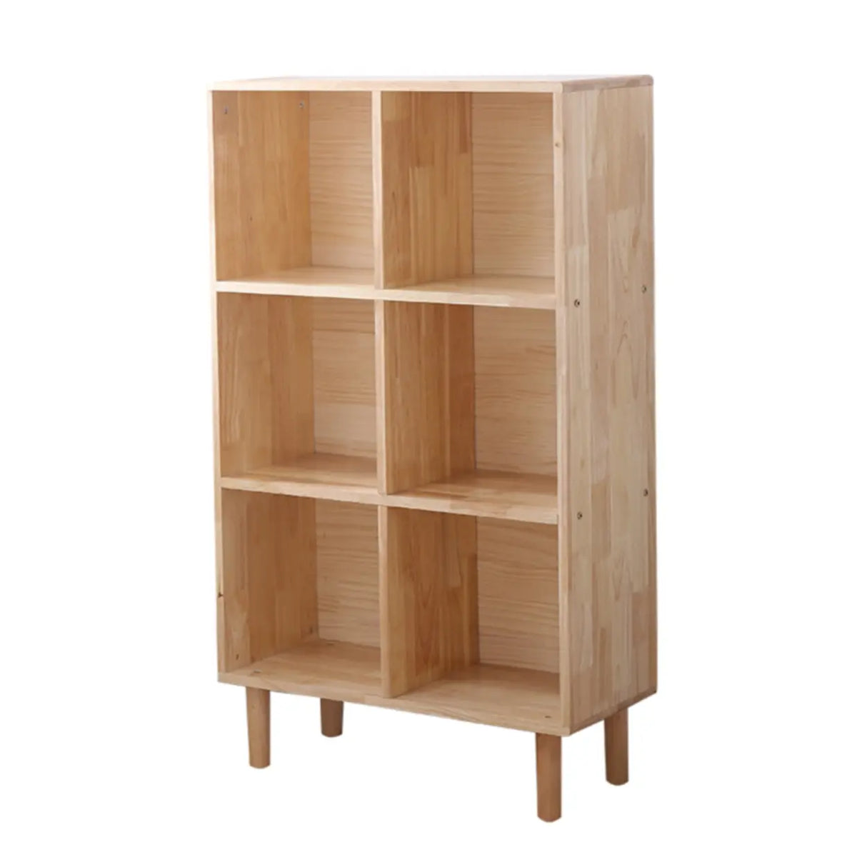 Nordic Simple Rectangular Open Back Wooden Bookcases Image - 10