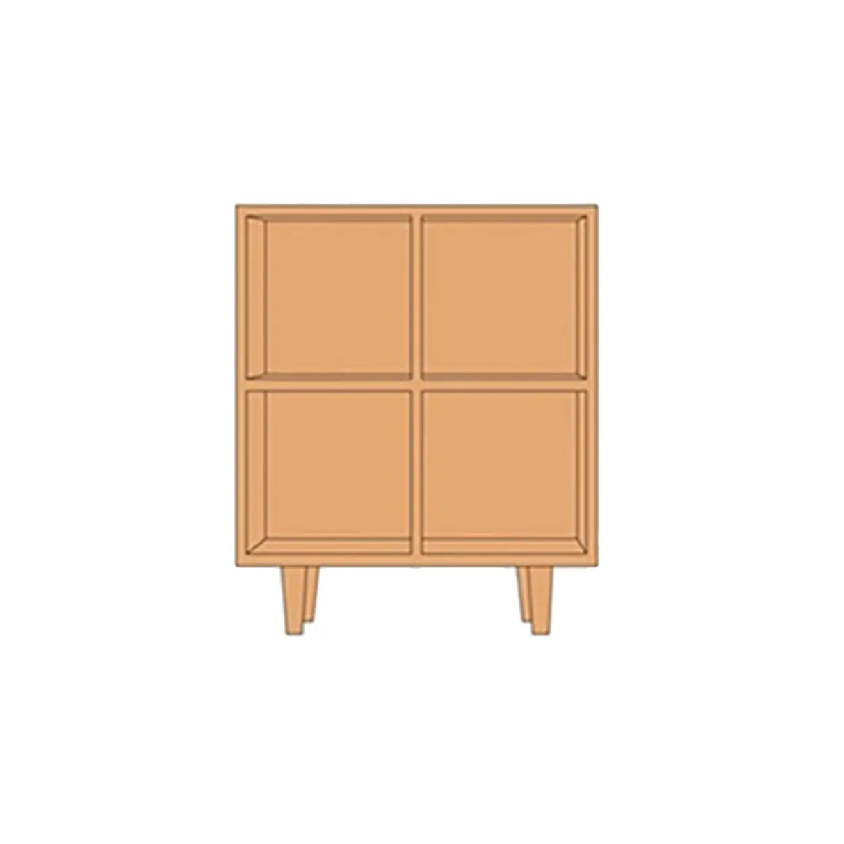 Nordic Simple Rectangular Open Back Wooden Bookcases Image - 19