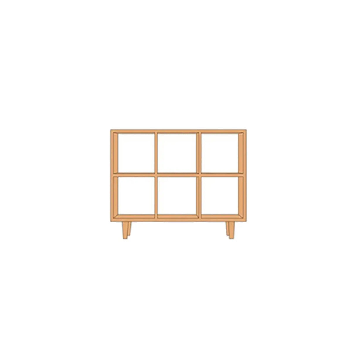 Nordic Simple Rectangular Open Back Wooden Bookcases Image - 20