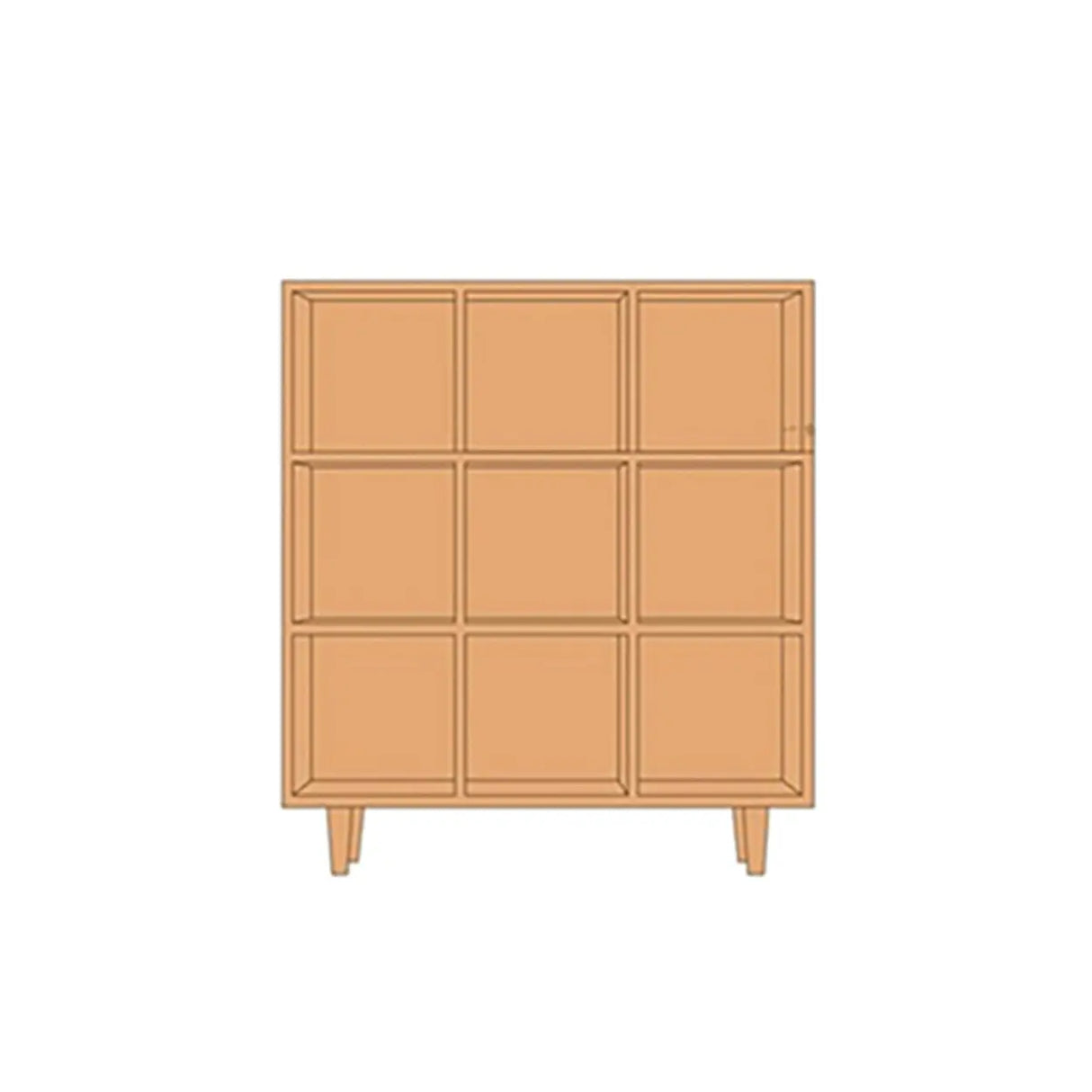 Nordic Simple Rectangular Open Back Wooden Bookcases Image - 29