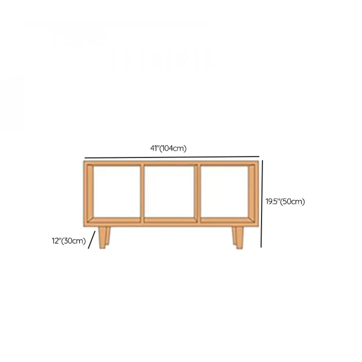 Nordic Simple Rectangular Open Back Wooden Bookcases