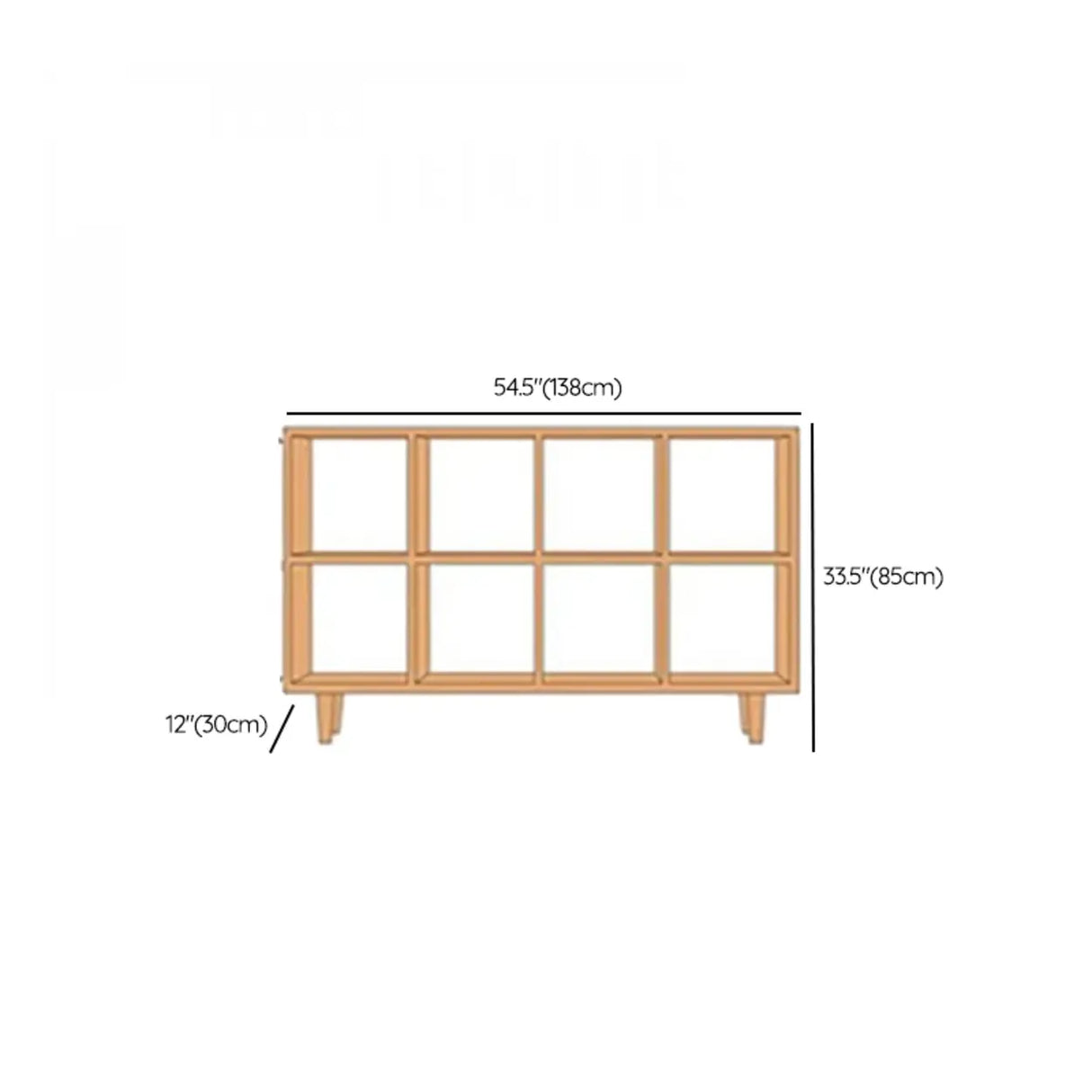Nordic Simple Rectangular Open Back Wooden Bookcases Image - 40