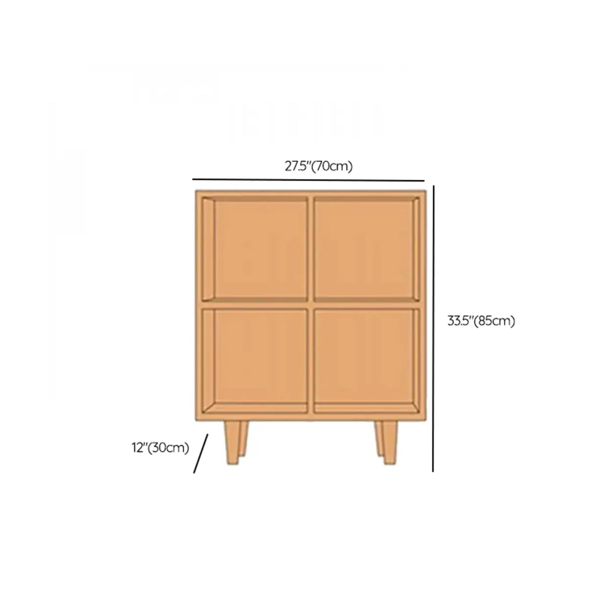 Nordic Simple Rectangular Open Back Wooden Bookcases Image - 50
