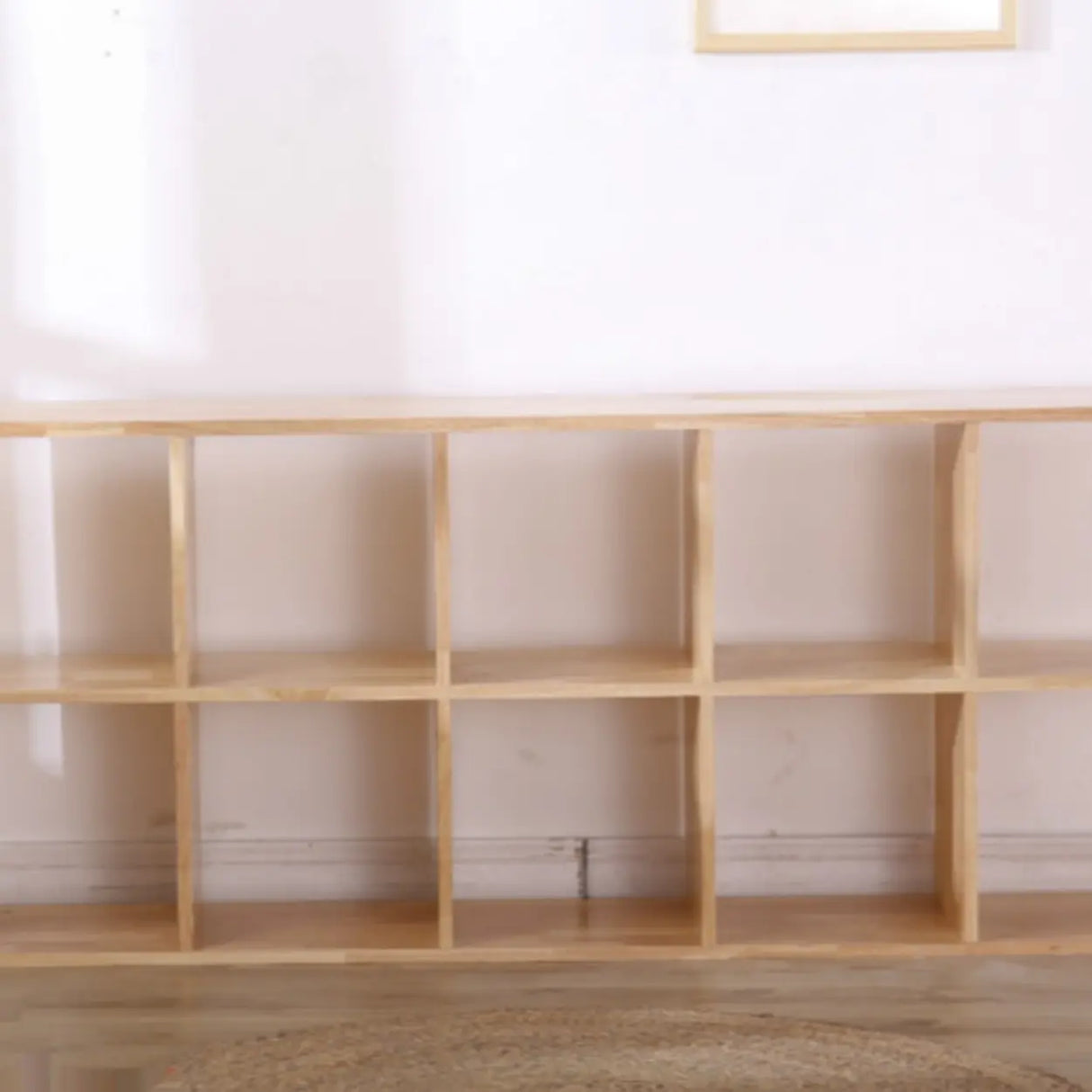 Nordic Simple Rectangular Open Back Wooden Bookcases Image - 7