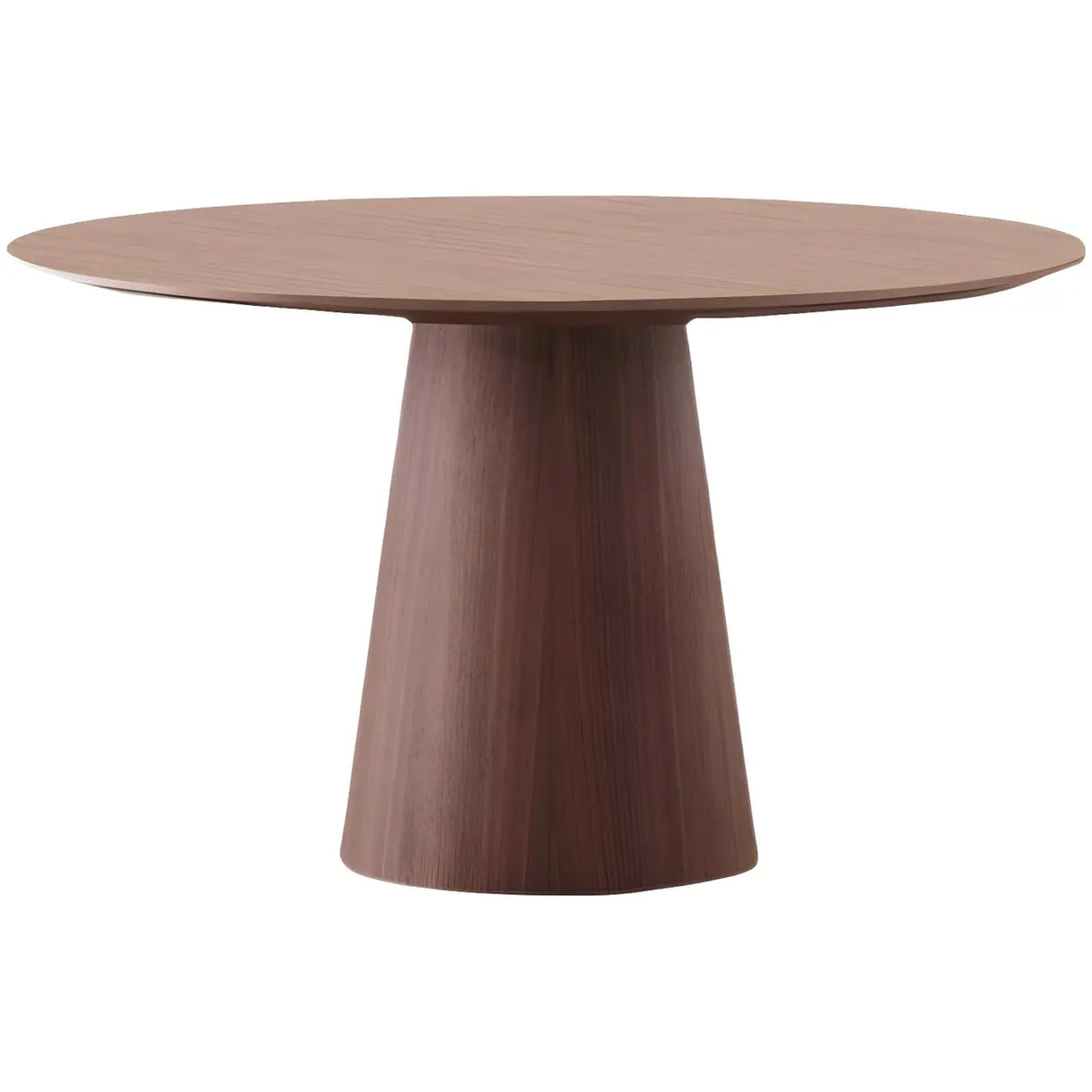 Nordic Simple Round Brown Wood Dining Table Image - 5