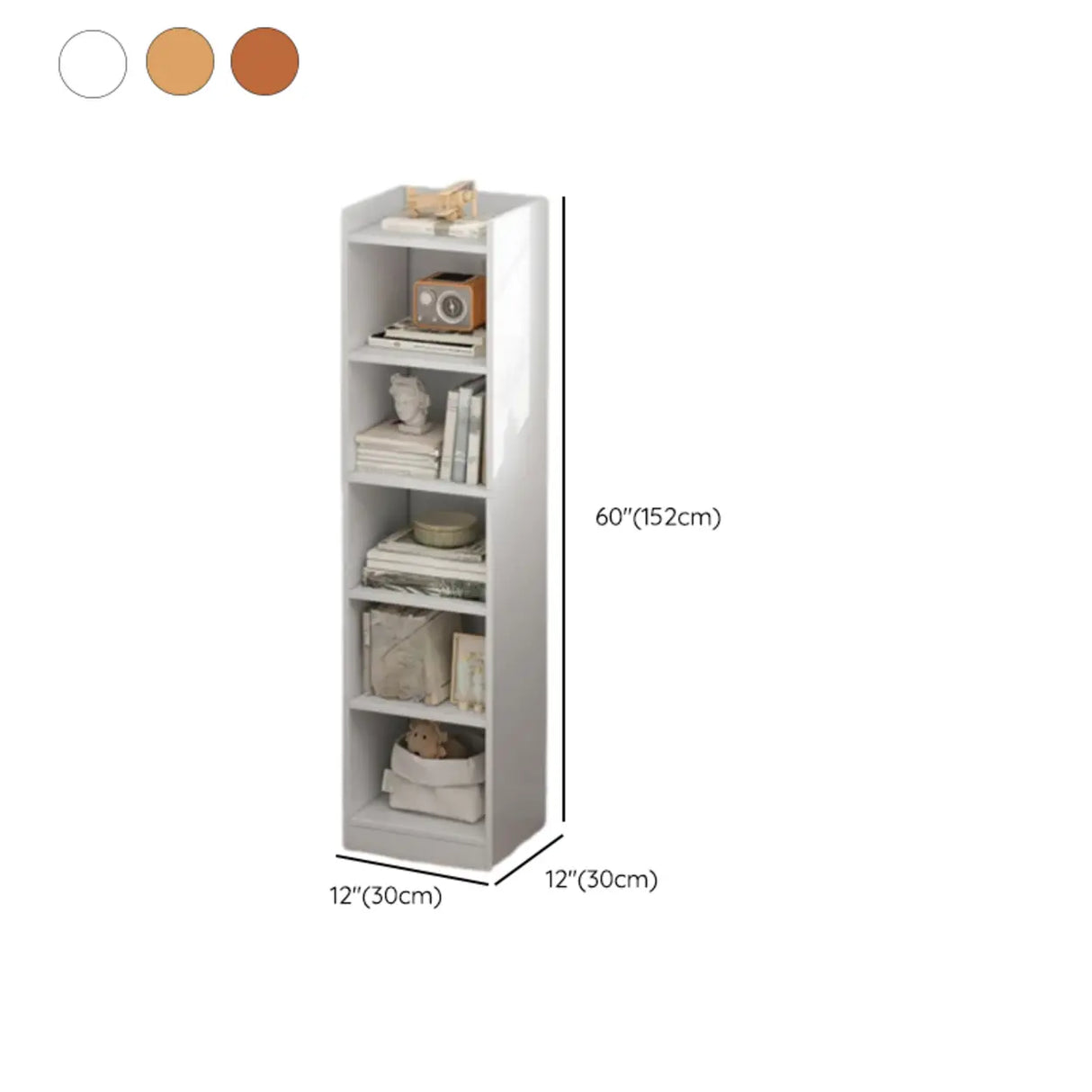 Nordic Simple Wood Closed Rectangular Narrow Bookcase Image - 36