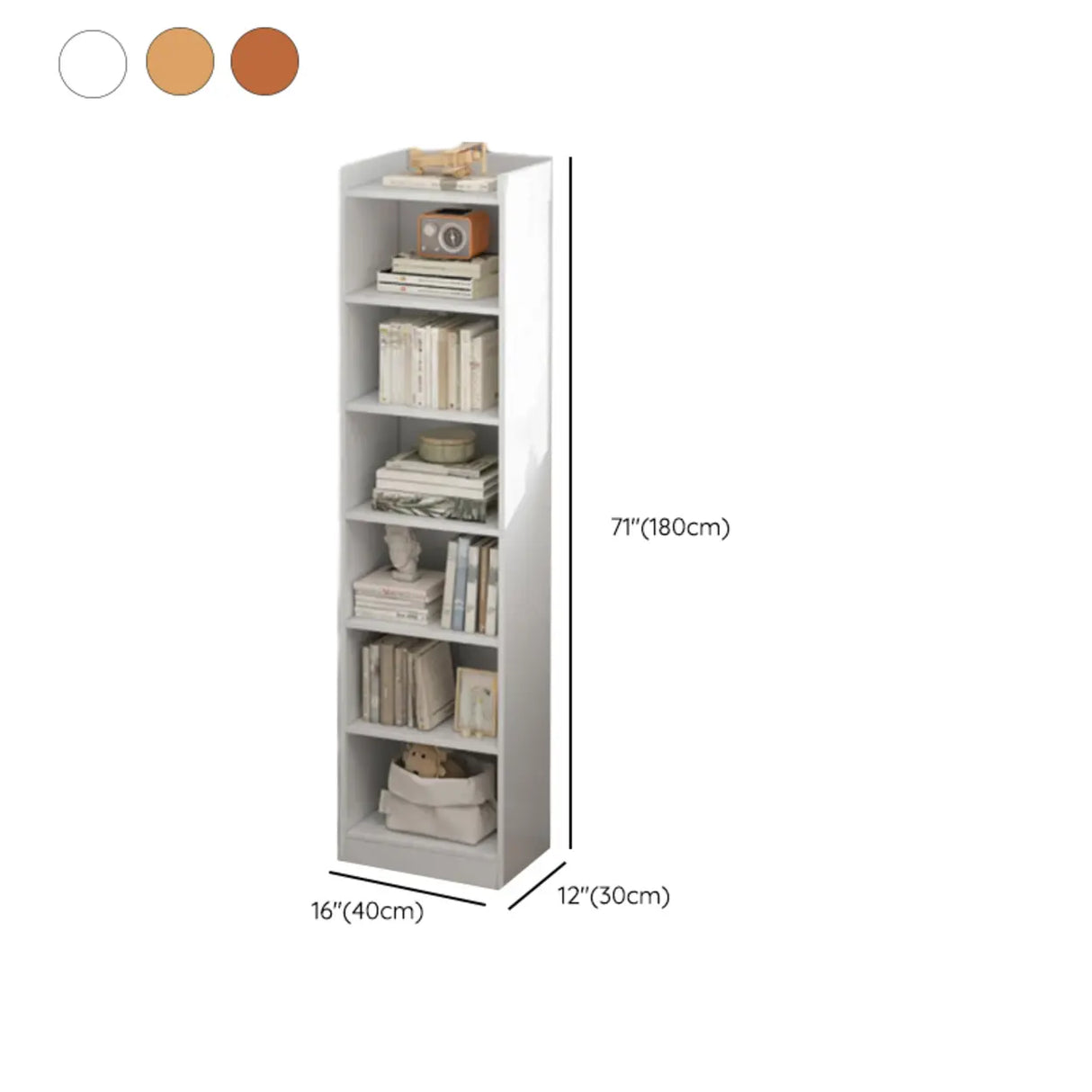 Nordic Simple Wood Closed Rectangular Narrow Bookcase Image - 38