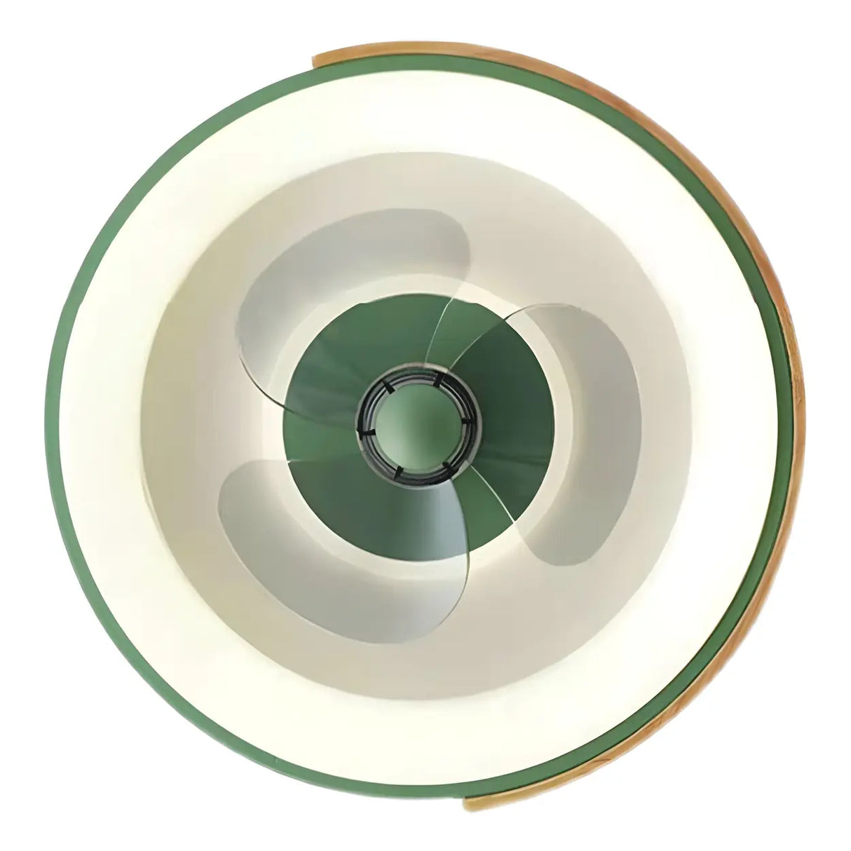 Nordic Square Metal LED Green Ceiling Fan with Light Image - 10