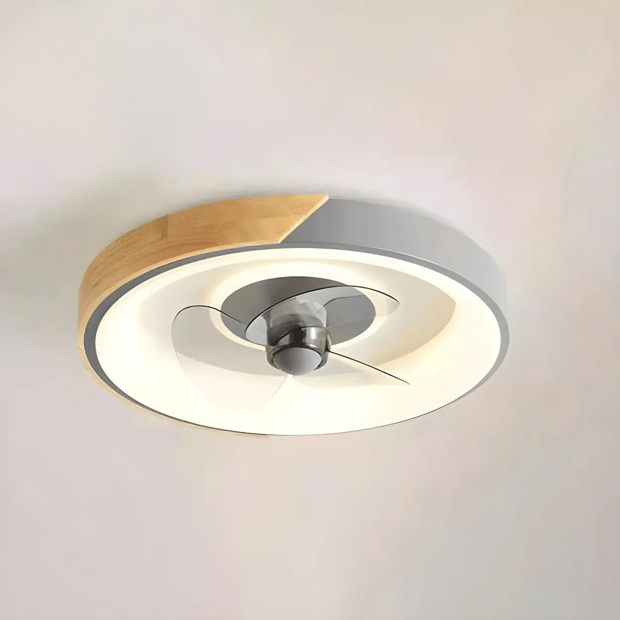 Nordic Square Metal LED Green Ceiling Fan with Light Image - 8